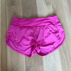 Lululemon speed up shorts, sonic pink, size 4, 2.5 inches